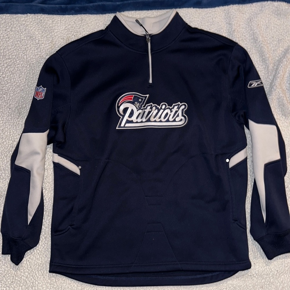 New England Patriots Reebok On Field Quarter Zip - L